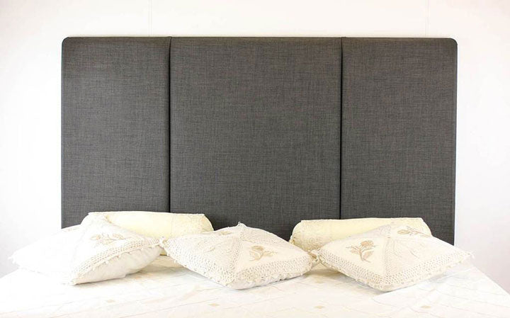 York Bed Headboard in 26" Height in Linen and Chenille Fabric