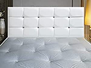 Crystal Diamante Buttons Headboard in Faux Leather