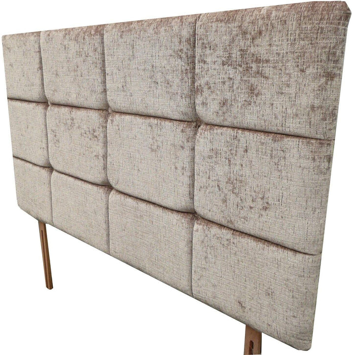 Tall 30" Cube Bed Headboard in Linen & Chenille Fabric with Fabric Buttons