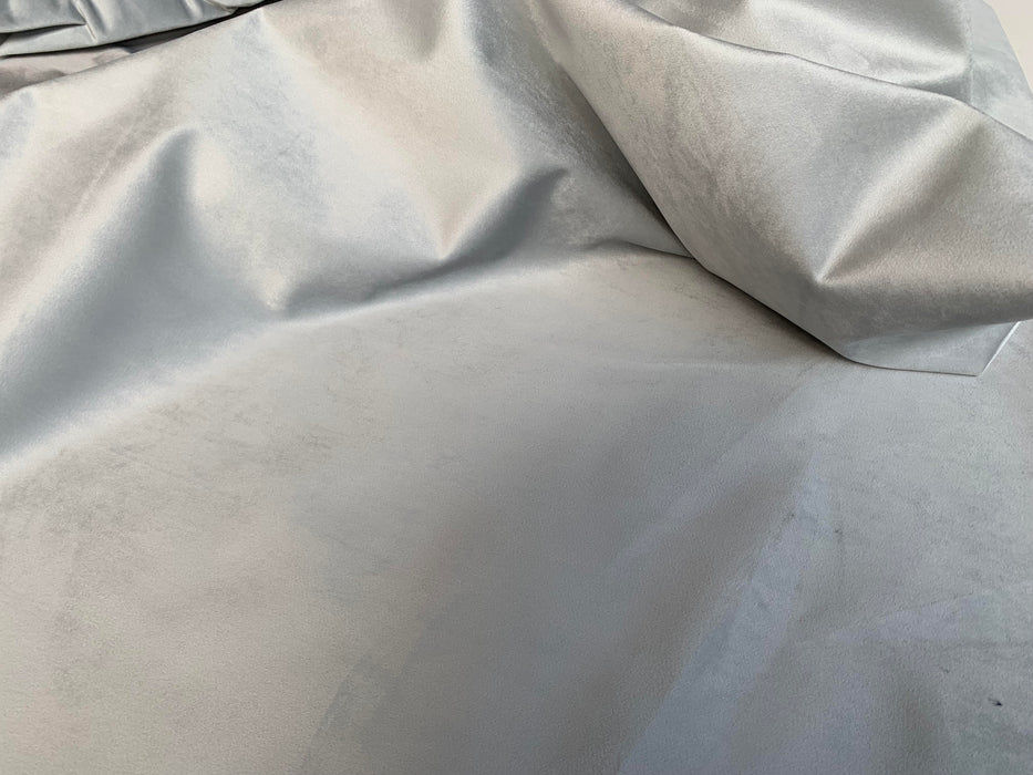 Tassy Bed Headboard 26" Tall in Crushed Velvet Fabric & Soft Plush Fabric